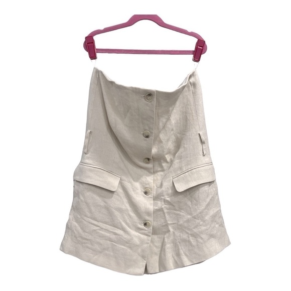 Zara Bloggers Favorite Beige Belted Linen Blend  Top size M - Picture 5 of 16